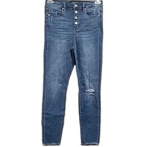 Liverpool The High Rise Ankle Jeans 6/28 x 27 Frayed Hem Distressed Elmdale Wash